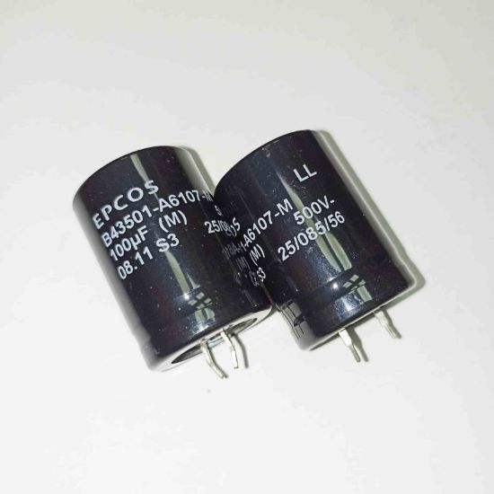B43501-A6107-M 100MF 500V 25x35 85 EPCOS ELKO KONDANSATÖR resmi