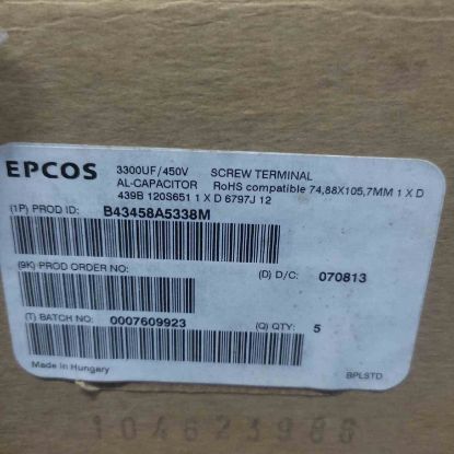 B43458A5338M 3300MF 450V 77x106mm ELKO KONDANSATÖR resmi