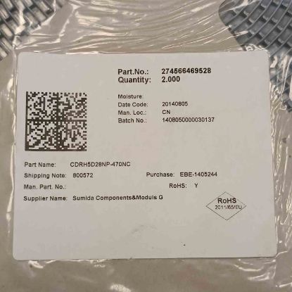 CDRH5D28NP-470NC 47uH 0.62A 5.7x5.7x3 SMD BOBİN resmi