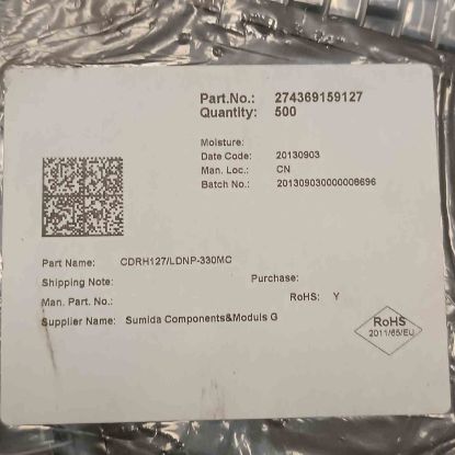 CDRH127/LDNP-330MC 33uH 3.9A 12.3x12.3x8 SUMIDA SMD BOBİN resmi