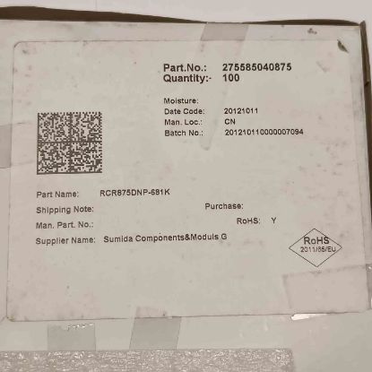 RCR875DNP-681K 680uH 0,28A 8.3x8.3x7.5 KONDANSATÖR TİPİ BOBİN resmi