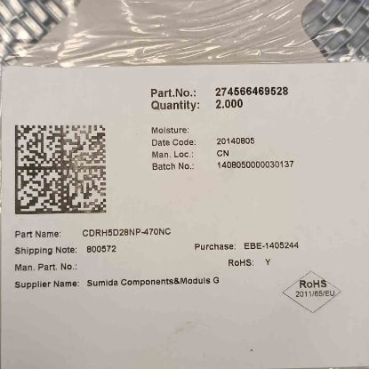 CDRH5D28NP-470NC 47uH 0.62A 6.0x6.0x3.0 SUMIDA SMD BOBİN resmi