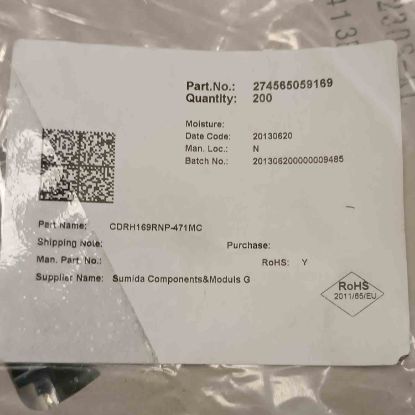 CDRH169RNP-471MC 470uH 1,1A 16,5x16,5x10 SUMIDA SMD BOBİN resmi