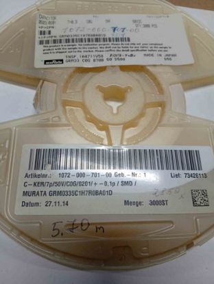 GRM0335C1H7R0BA01D 7PF 50V 0201 0.1 pF 0201 C0G (NP0) MURATA resmi