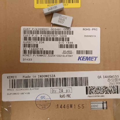 MMK22.5225K100D13L4TRAY 2.2MF 100V 22.5 0.1 KEMET POLYESTER KONDANSATÖR resmi