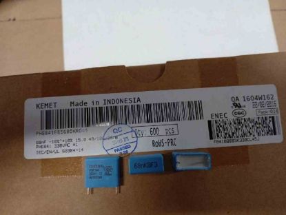 PHE841EB5680KR045 68NF 330VAC 15 0.1 KEMET POLYESTER KONDANSATÖR resmi