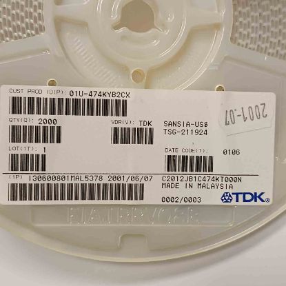 C2012JB1C474KT000N 470NF 16V 805 TDK SERAMİK KONDANSATÖR resmi
