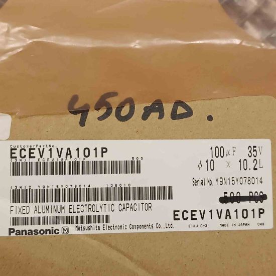 ECEV1VA101P 100MF 35V 10X10.2 PANASONIC SMD KONDANSATÖR resmi