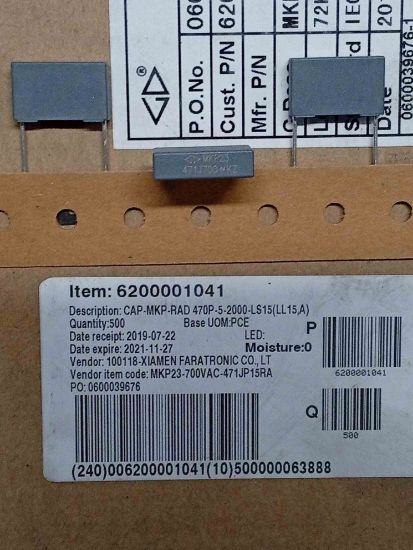 MKP23-700VAC-471JP15RA 470P 700VAC XIAMEN TRİMER KONDANSATÖR resmi