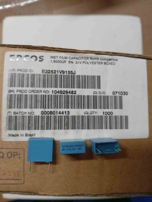 B32521V9155J 1500MF 31V 10mm POLYESTER KONDANSATÖR resmi