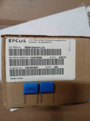 B32612A3474J20 470NF 250V MKP POLYESTER KONDANSATÖR resmi