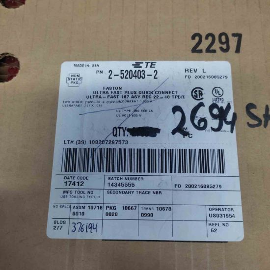 2-520403-2  18-22AWG Pirinç Kırmızı RCP 21.75mm resmi