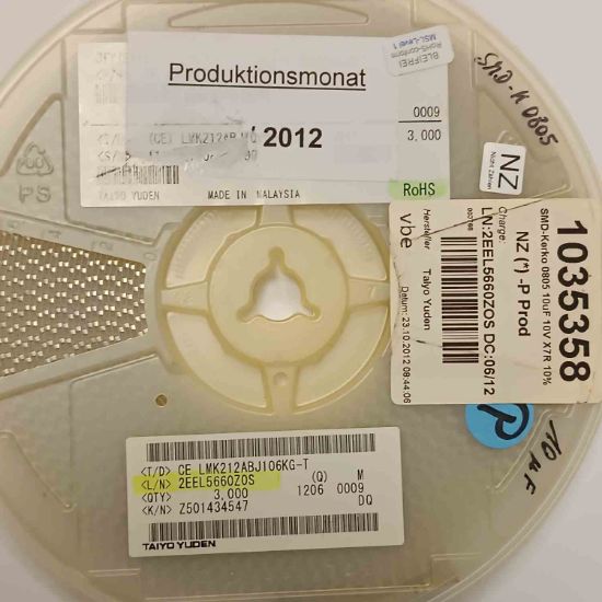 2EEL5660Z0S 10MF 10V 1206 TAIYO SMD SERAMİK KONDANSATÖR resmi