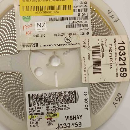 VJ1206G475KXXATW 4.7MF 25V 1206 VISHAY SMD SERAMİK KONDANSATÖR resmi