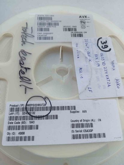 0603YD224KAT2A 220NF 16V 603 X5R AVX SMD SERAMİK KONDANSATÖR resmi