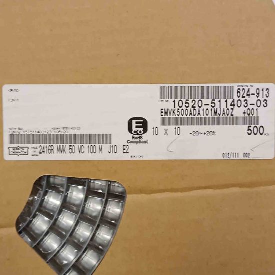 2416RMVK50VC100M 100MF 50V 10x10 SMD KONDANSATÖR resmi