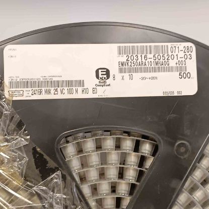 2416RMVK25VC100M 100MF 25V 8x10 SMD KONDANSATÖR resmi
