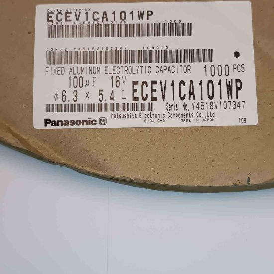 ECEV1CA101WP 100MF 16V 6.3x5.4 85 PANASONIC SMD KONDANSATÖR resmi