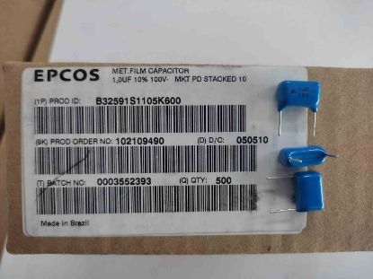 B32591S1105K600 1MF 100V POLYESTER KONDANSATÖR resmi