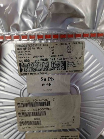 594D337X0010R2T024 330MF 10V R VISHAY TANTAL KONDANSATÖR resmi