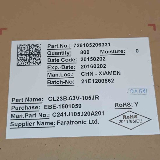 C241J105J20A201 1MF 63V 5mm FARATRONIC POLYESTER KONDANSATÖR resmi