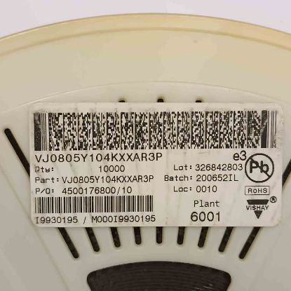 VJ0805Y104KXXAR3P 100NF 25V 805 VISHAY SMD SERAMİK KONDANSATÖR resmi