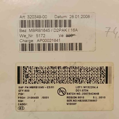 MBRB1645 16A 45V TO263  SCHOYKY DİYOT resmi