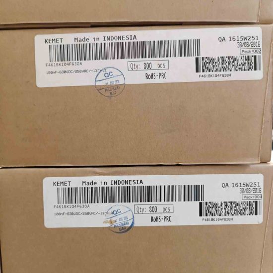 F461BK104F630A 100NF 630V 15 0.01 KEMET POLYESTER KONDANSATÖR resmi