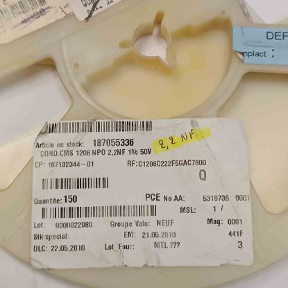 187055336 2.2NF 50V 1206 SMD SERAMİK KONDANSATÖR resmi