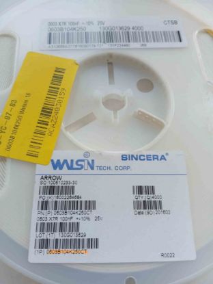0603B104K250 25V 0.1uF X7R 0603 resmi