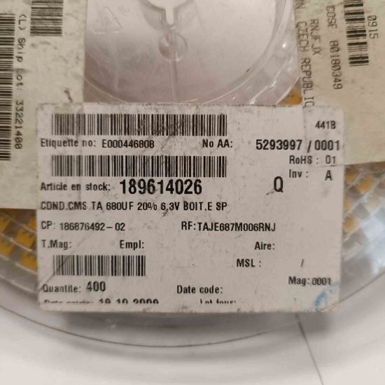 TAJE687K006RNJ 680MF 6.3V AVX TANTAL KONDANSATÖR resmi