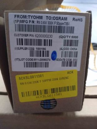 RN 0.6W 330K F 50PPM 330K DİRENÇ resmi