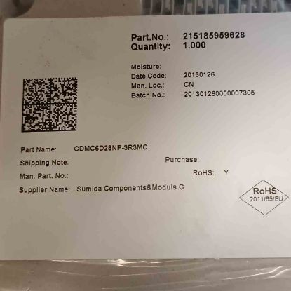 CDMC6D28NP-3R3MC 3,3uH 6,3A 7.25x6.7x3.0 SUMIDA SMD BOBİN resmi