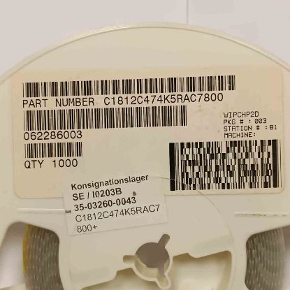 C1812C474K5RAC7800 0.47MF 50V SMD SERAMİK KONDANSATÖR resmi