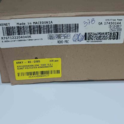 R76TI22204040K 22NF 1600V 15 0.1 KEMET POLYESTER KONDANSATÖR resmi