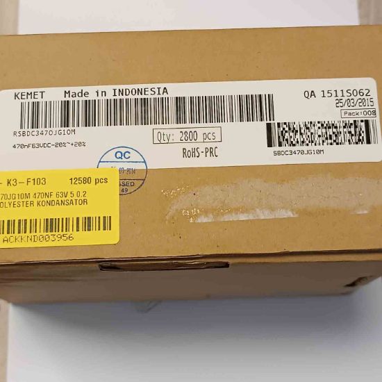 RSBDC3470JG10M 470NF 63V 5 0.2 KEMET POLYESTER KONDANSATÖR resmi