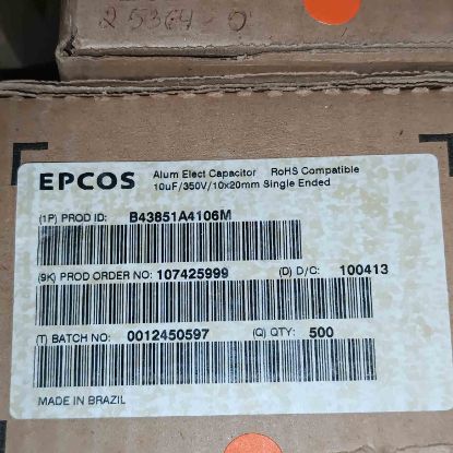 B43851A4106M 10MF 350V 10x20  KONDANSATÖR resmi