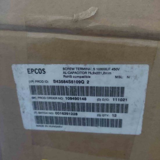 B43584S5109Q2 10000MF 450V 77x221 ELKO KONDANSATÖR resmi