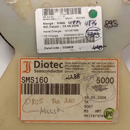 SMS160 1A 60V DO213AB STMicroelectronics SCHOYKY DİYOT resmi