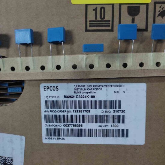B32521-C3224-K189 220NF 250V POLYESTER KONDANSATÖR resmi