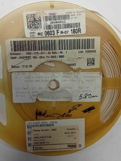 RC0603FR-07180R 180R 603 YAGEO SMD DİRENÇ resmi