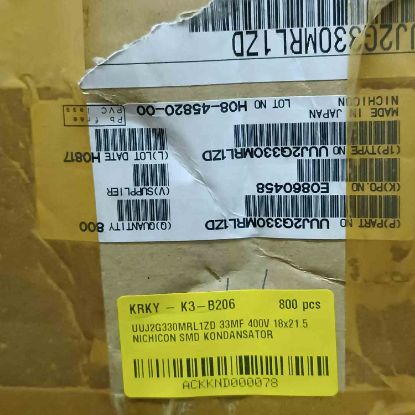 UUJ2G330MRL1ZD 33MF 400V 18x21.5 NICHICON SMD KONDANSATÖR resmi
