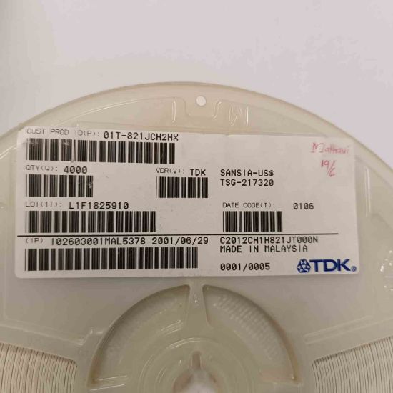 C2012CH1H821JTT000A 820PF 805 TDK SMD SERAMİK KONDANSATÖR resmi