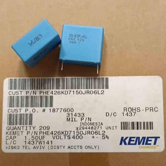 PHE426KD7150JR06L2 1.5MF 400V 22.5 0.05 KEMET POLYESTER KONDANSATÖR resmi