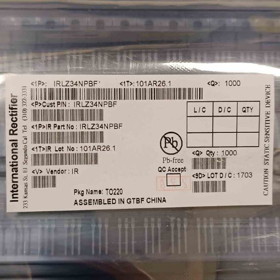 IRLZ34NPBF 30A 60V TRANSİSTÖR resmi