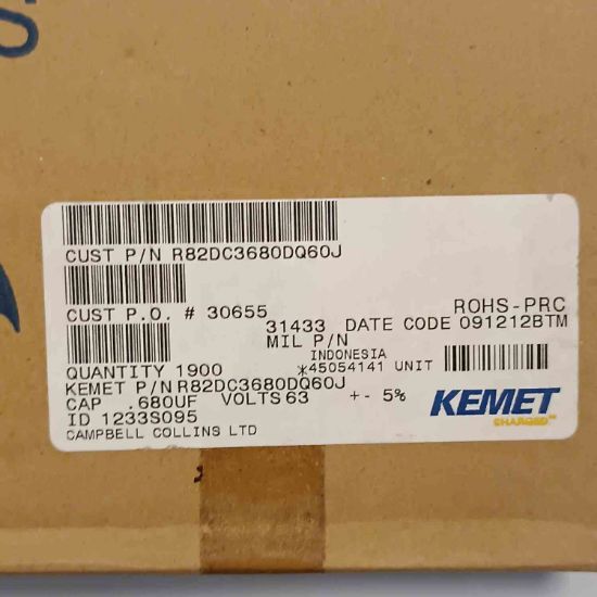R82DC3680DQ60J 680NF 63V 5 0.05 KEMET POLYESTER KONDANSATÖR resmi