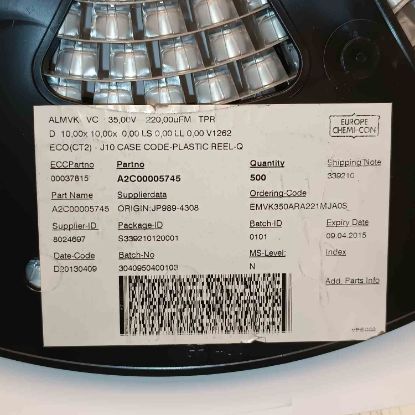 EMVK350ARA221MJAOS 220MF 35V 10x10 NIPPON SMD KONDANSATÖR resmi