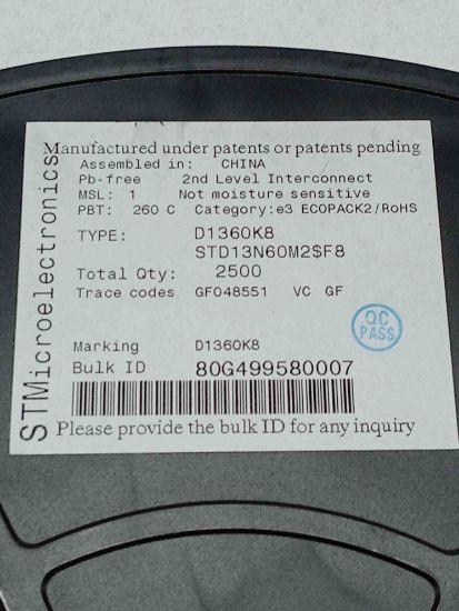 STD13N60M2 11A 600V MOSFET TRANSİSTÖR resmi
