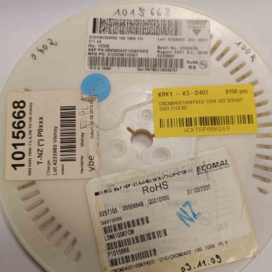 CRCW0402100KFKED 100K 402 VISHAY SMD DİRENÇ resmi