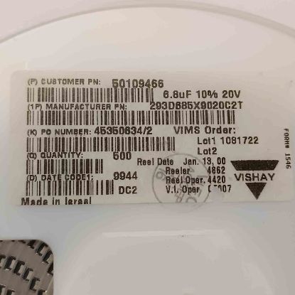 293D685X9020C2T 6.8MF 20V D VISHAY TANTAL KONDANSATÖR resmi
